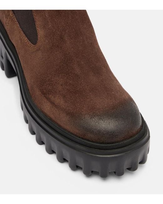 Hogan Brown H700 Suede Chelsea Boots