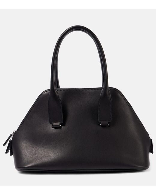 The Row Black Devon Medium Leather Tote Bag
