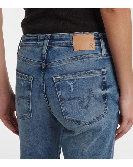 Jeans Regular Girlfriend A Vita Media di AG Jeans in Blue