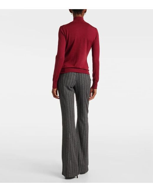 Carolina Herrera Red Turtleneck Virgin Wool And Silk Sweater