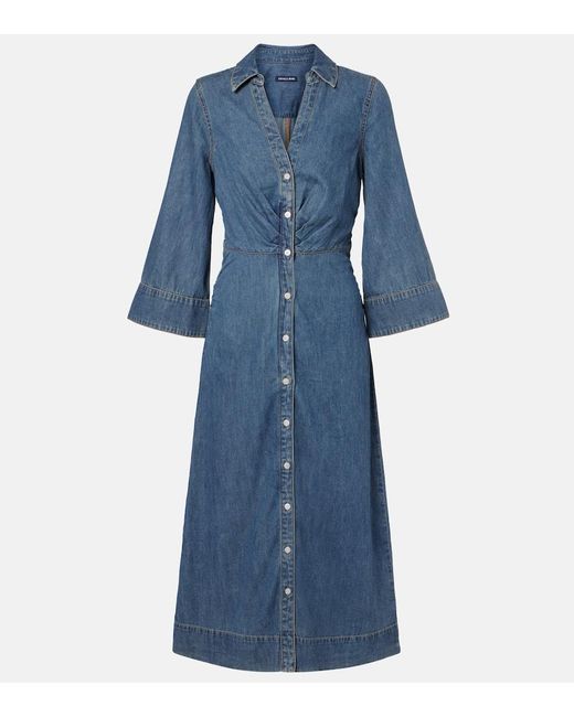 Veronica Beard Blue Hemdblusenkleid Haydon Aus Denim