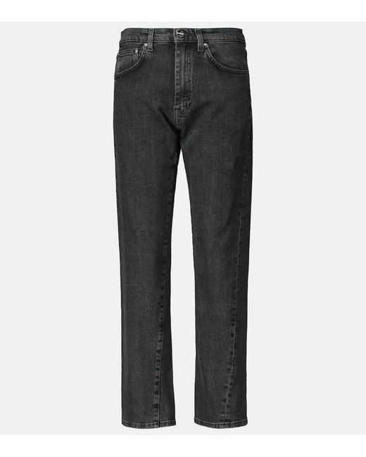 Totême Gray Mid-rise Twisted-seam Straight Jeans
