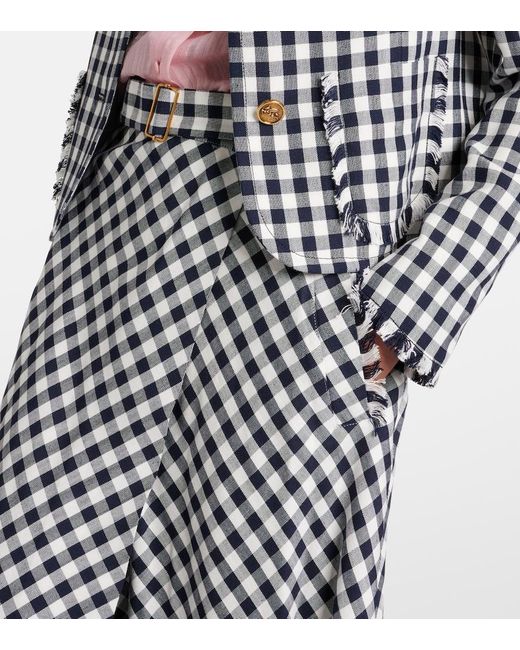 Etro Black Gingham Jacquard Midi Skirt