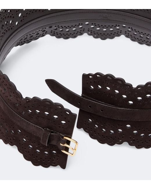 Alaïa Black Vienne Suede Corset Belt