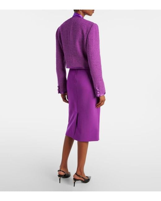 Dolce & Gabbana Purple Jacke Aus Tweed