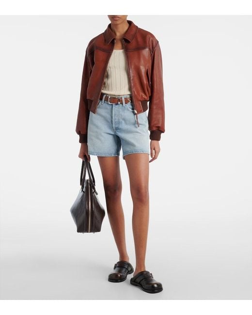 Agolde Blue V-Waist Bermuda Shorts