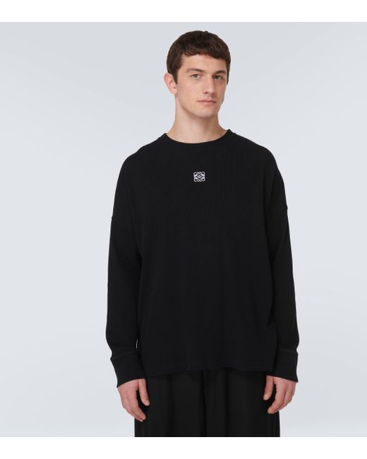 Loewe Black Anagram Cotton-blend Sweatshirt for men
