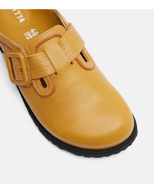 Birkenstock Yellow Boston Leather Clogs