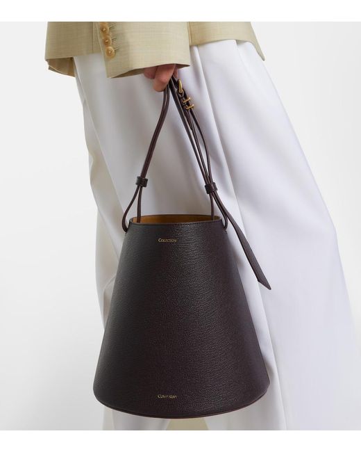 Calvin Klein Black Orbita Small Leather Bucket Bag