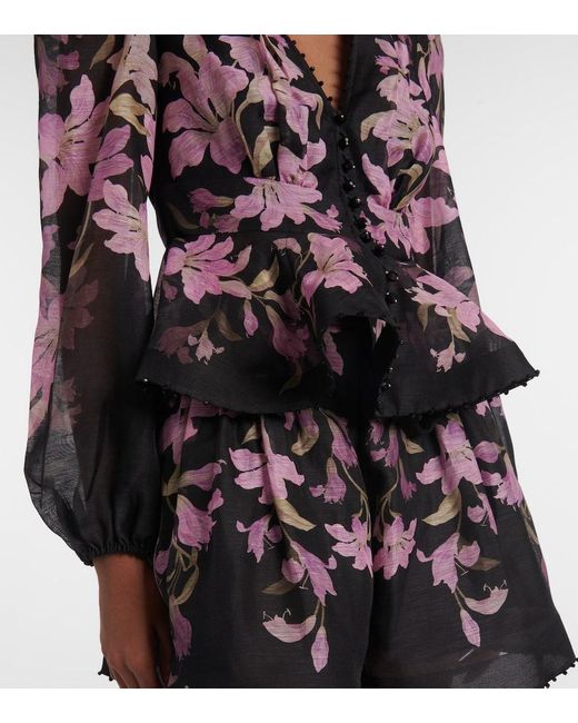 Zimmermann Purple Bedruckte Bluse Dawning