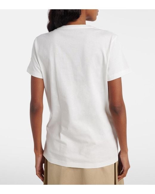 Moncler White Logo Cotton Jersey T-Shirt