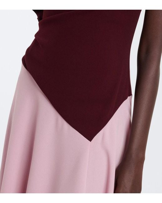 Roksanda Purple Oryn Draped Asymmetric Crepe Midi Dress