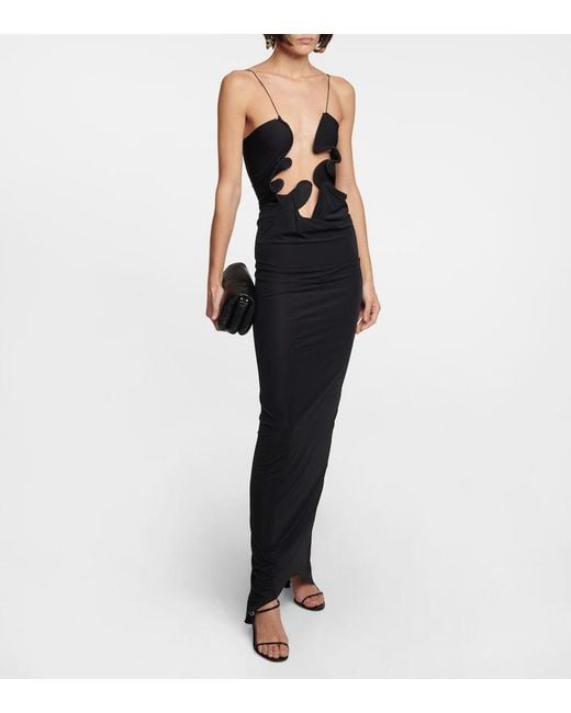 Christopher Esber Black Molded Venus Jersey Maxi Dress