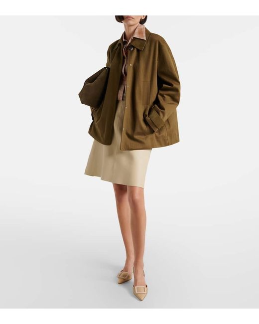 Manolo Blahnik Natural Maysli 70 Leather Slingback Pumps