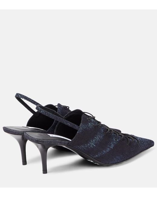 Jimmy Choo Blue 'X Jean Paul Gaultier Corset Slingback Pumps