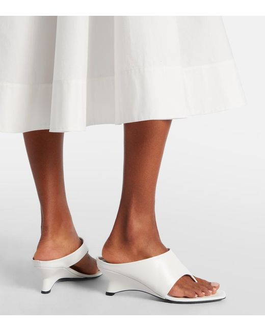 Khaite White Marlow 55 Leather Mules