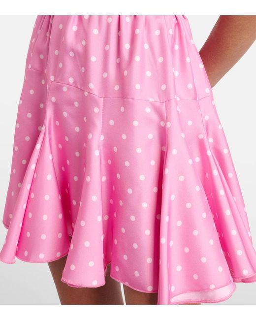 Rodarte Pink Polka-Dot Silk Twill Minidress