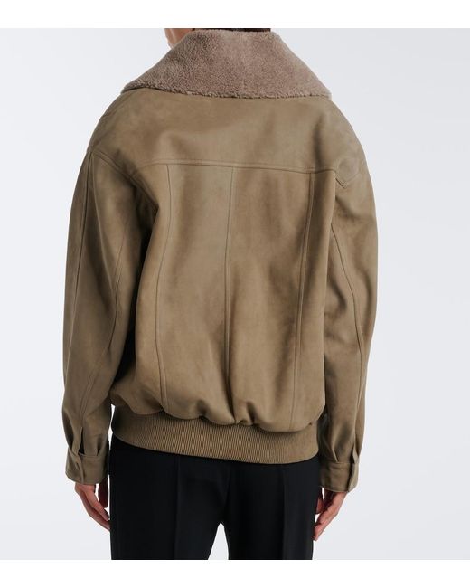 Stella McCartney Natural Oversized Teddy-Trimmed Blouson Jacket
