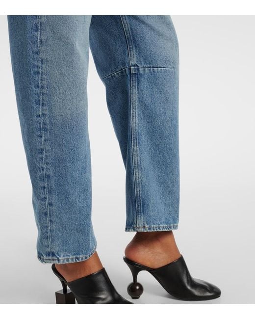 Citizens of Humanity Blue Miro High-Rise Cropped Barrel-Leg Jeans