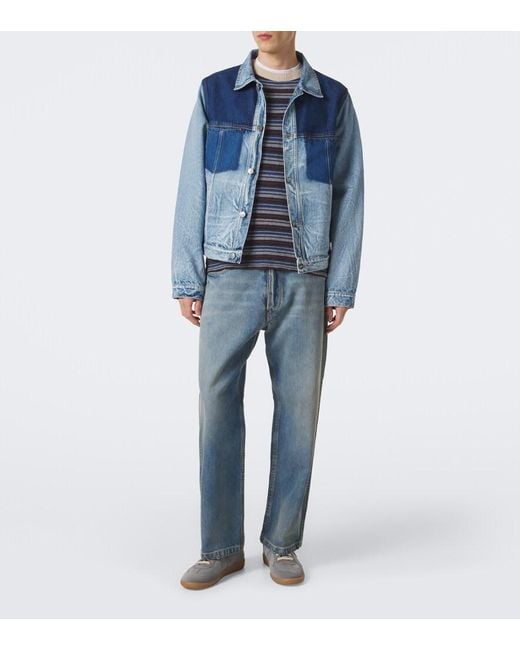 Maison Margiela Blue Patchwork Denim Jacket for men