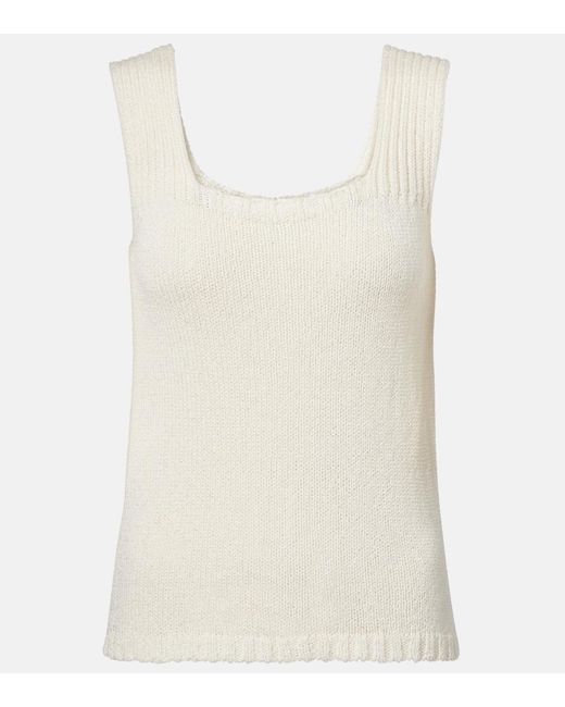Khaite White Wil Knitted Cotton Top