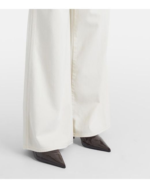 Veronica Beard White Kasey Wide-Leg Jeans