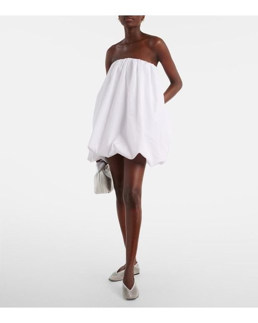 Patou White Strapless Minidress