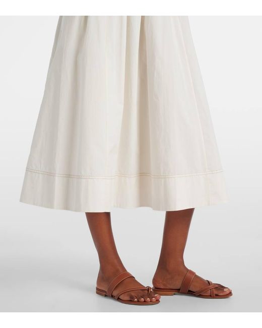 Vestido Midi Kaela De Algodon Fruncido Veronica Beard de color White