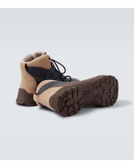 Brunello Cucinelli Schnuerstiefel Mit Leder in Blue für Herren