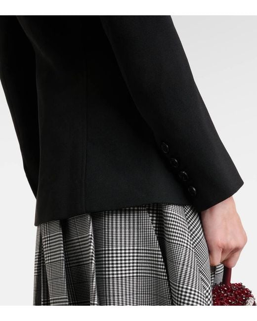 Self-Portrait Black Top Aus Crepe