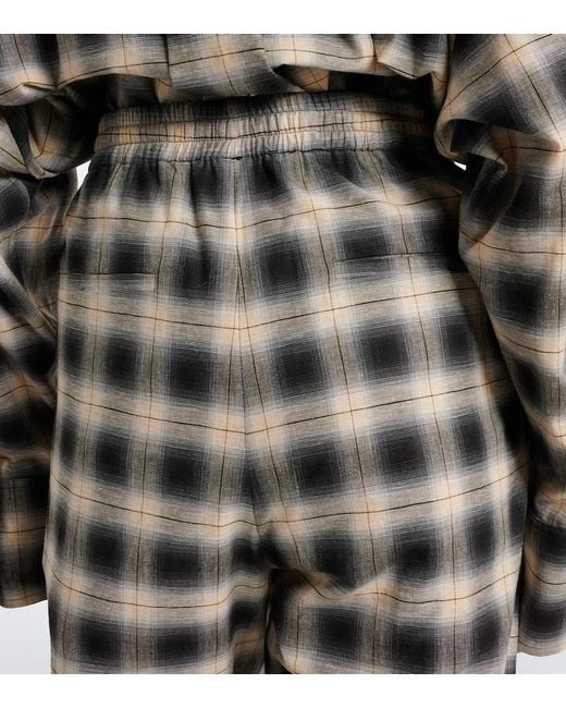 The Attico Gray Checked Cotton Sweatpants