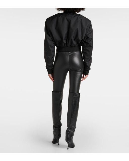 Wardrobe NYC Black Cropped Bomber Jacket