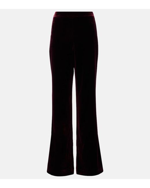 Roland Mouret Black Velvet Wide-Leg Pants