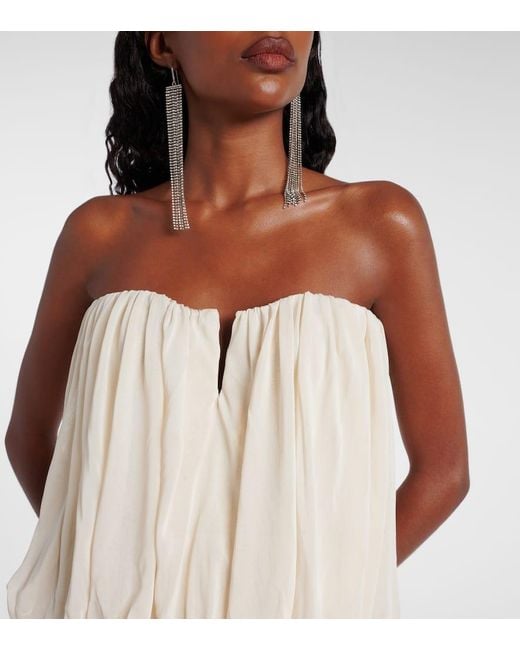 Vestido Con Corse Adeli De Jersey Drapeado Isabel Marant de color White