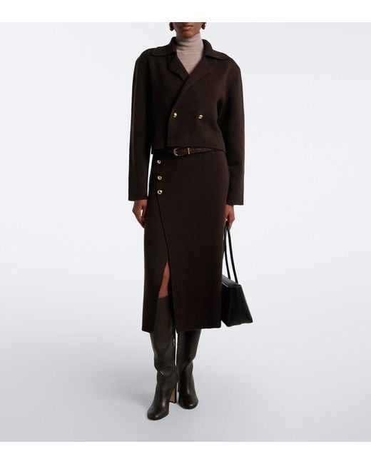 Jardin Des Orangers Black Wool And Cashmere Midi Skirt