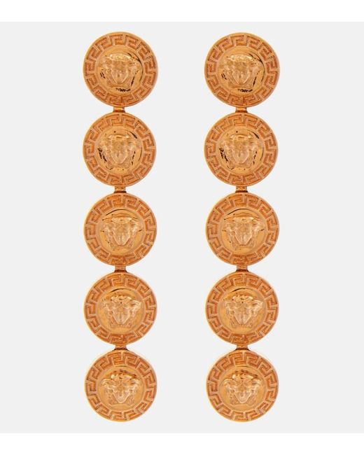Orecchini pendenti Tribute Medusa di Versace in Orange