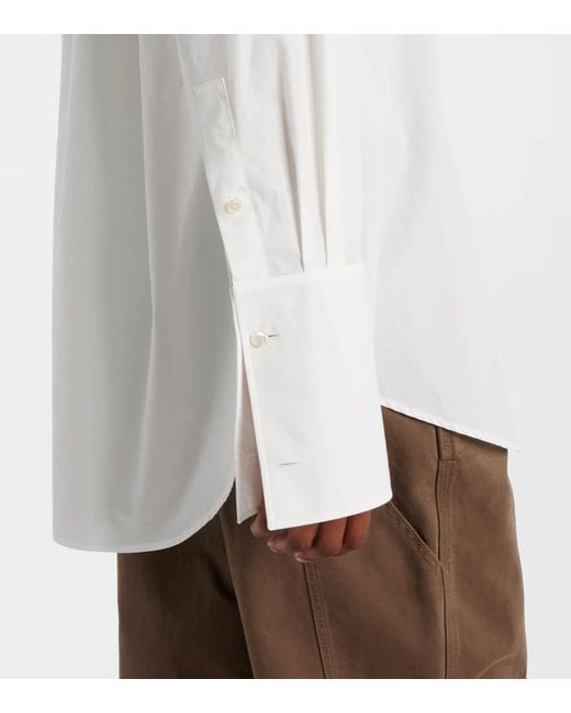 Camisa Ment De Popelin De Algodon The Row de color White