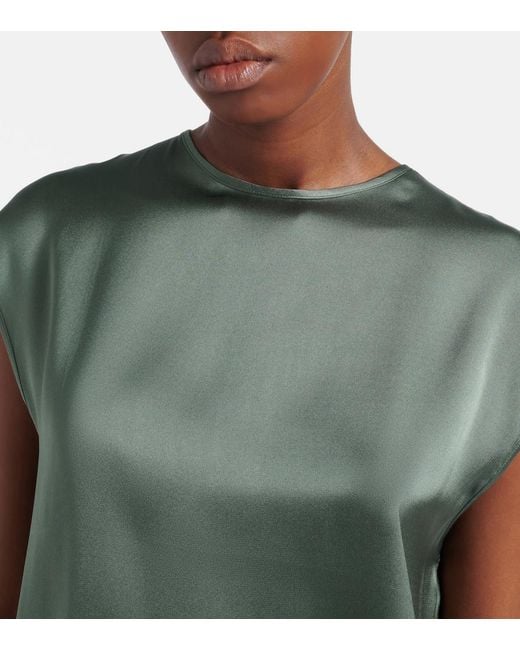 Asceno Green Dasha Silk Twill Top