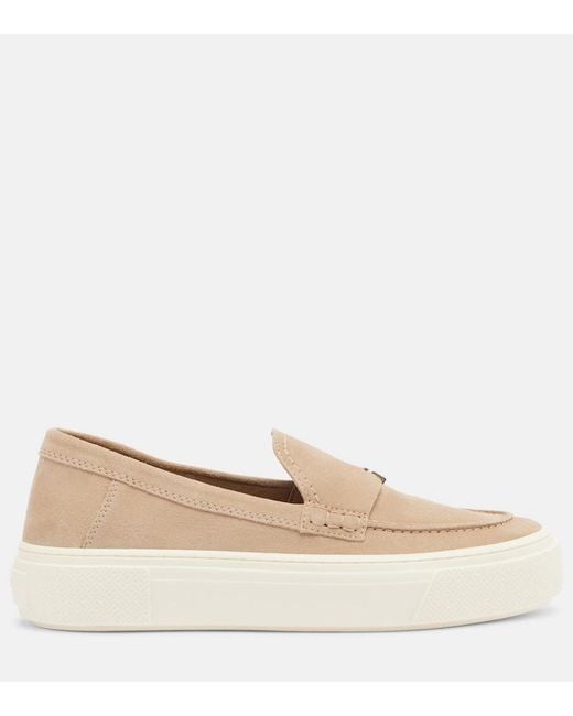 Hogan Natural Crosswind Suede Loafers