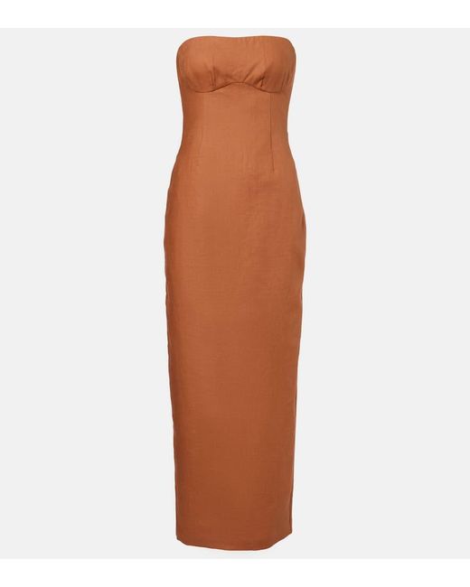 Sir Brown Evalita Linen Maxi Dress