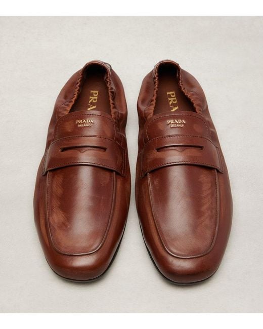 Prada Brown Loafers Aus Leder