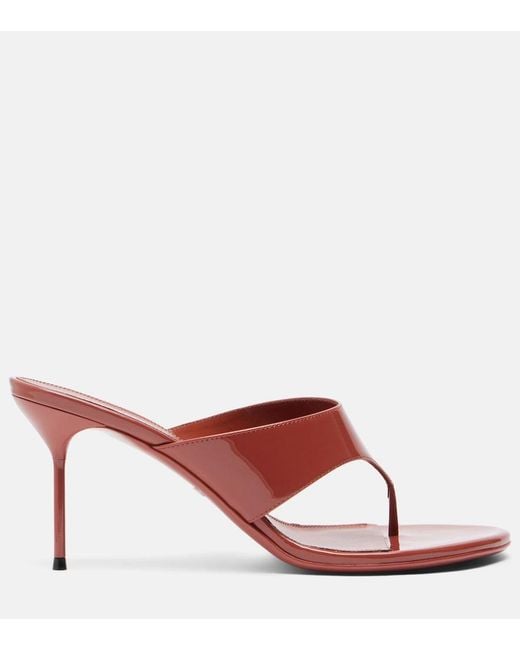 Paris Texas Red Lidia Patent Leather Thong Sandals
