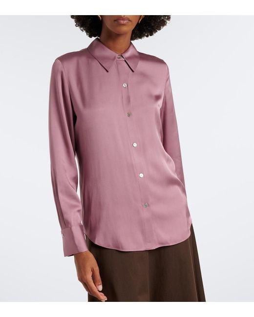 Vince Pink Silk-Blend Shirt