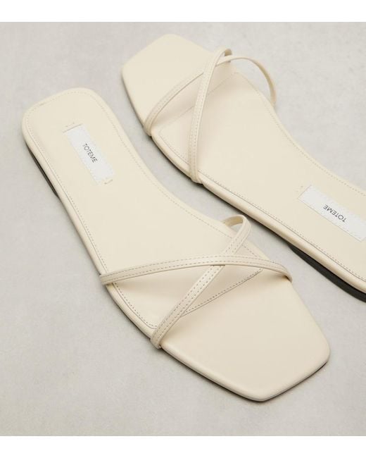 Totême White Leather Slides