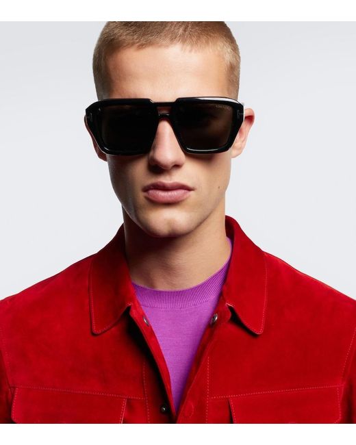 Tom Ford Brown Icon Navigator Sunglasses for men