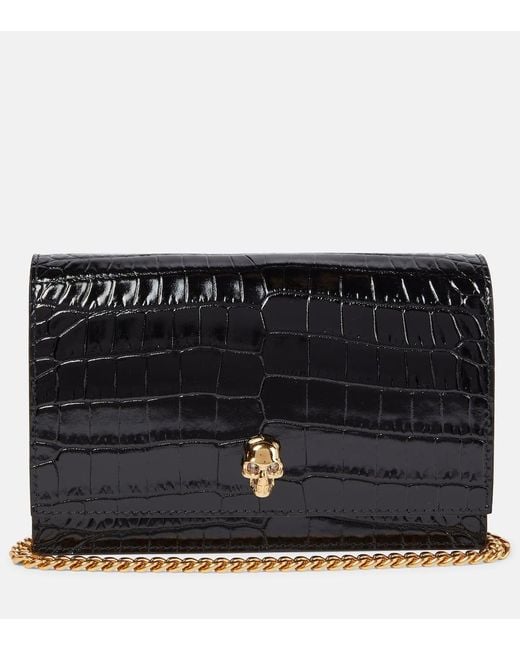 Bandolera Skull pequeña Alexander McQueen de color Black