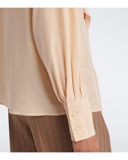 Etro Natural Floral Silk Crepe De Chine Blouse