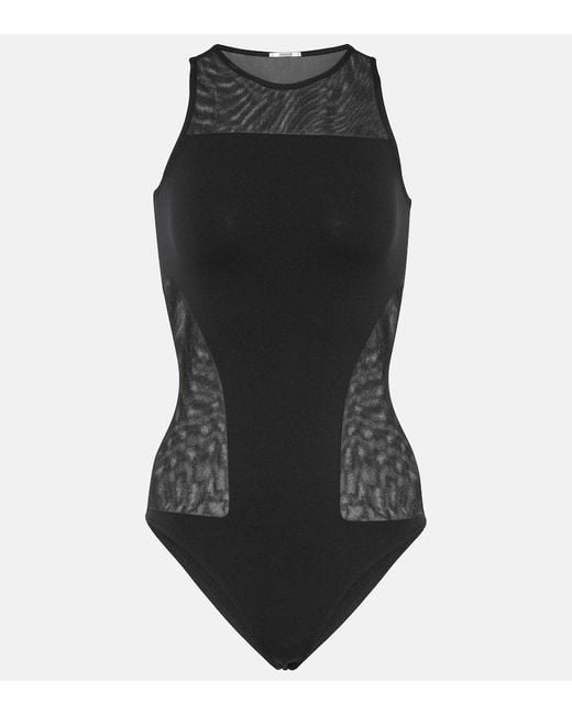 Body Sheer Opaque di Wolford in Black