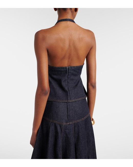 Jacquemus Blue Lavoir De-Nimes Denim Halterneck Top