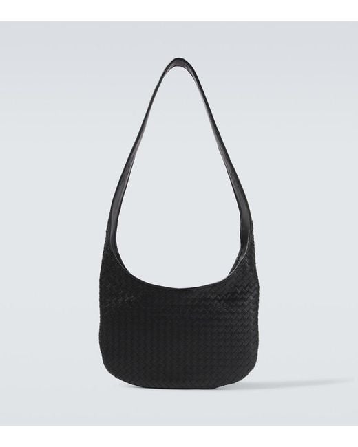 Bottega Veneta Black Veneto Intrecciato Leather Messenger Bag for men